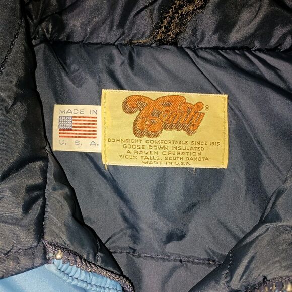 Vintage Comfy Men's Large Western Puffer Vest Goose Down 70's-80's USA Ski Hippy - Picture 6 of 16